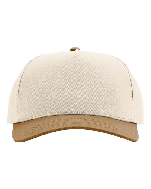 Richardson 323FPC Full Fabric Five-Panel Champ Cap - Cream/ Caramel - front