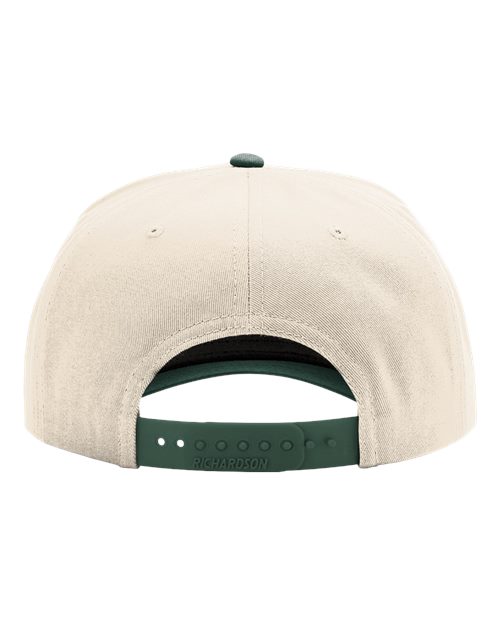 Richardson 323FPC Full Fabric Five-Panel Champ Cap - Cream/ Dark Green - back