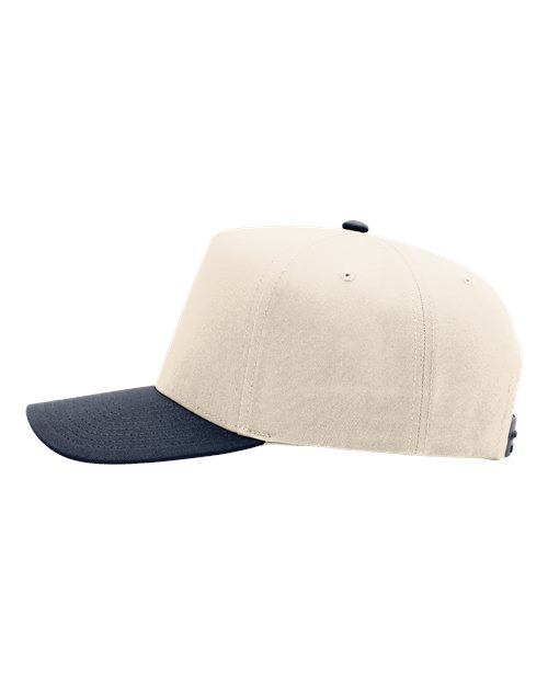 Richardson 323FPC Full Fabric Five-Panel Champ Cap - Cream/ Navy - side
