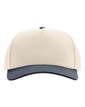Richardson 323FPC Full Fabric Five-Panel Champ Cap - Cream/ Navy - front