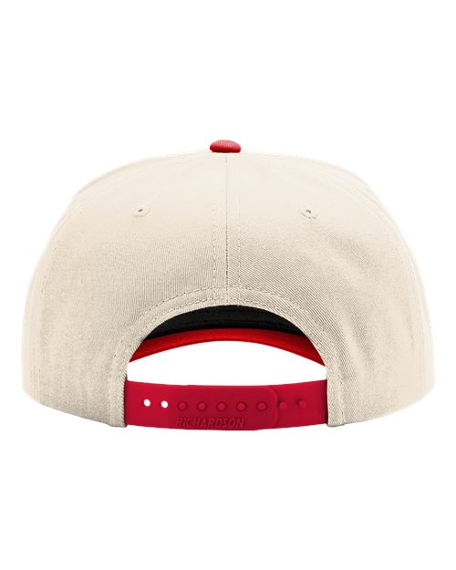 Richardson 323FPC Full Fabric Five-Panel Champ Cap - Cream/ Red - back