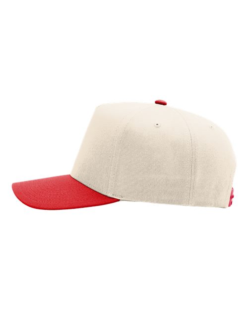 Richardson 323FPC Full Fabric Five-Panel Champ Cap - Cream/ Red - side