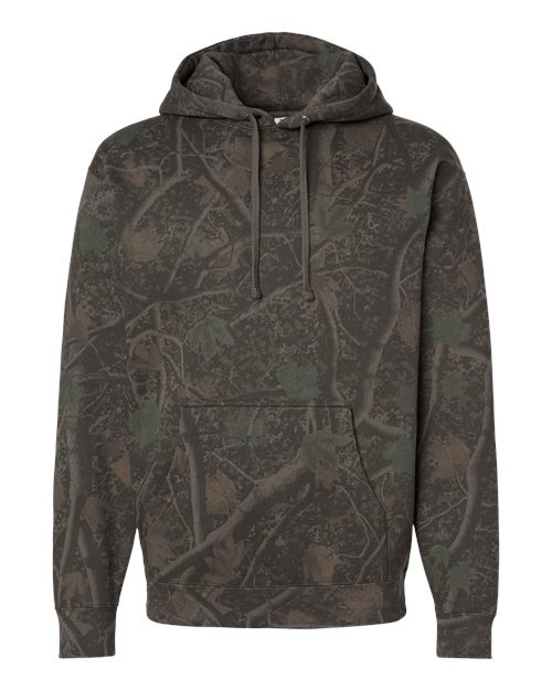 Independent Trading Co. IND4000 Heavyweight Hooded Sweatshirt - Darkwood Tree Camo - front