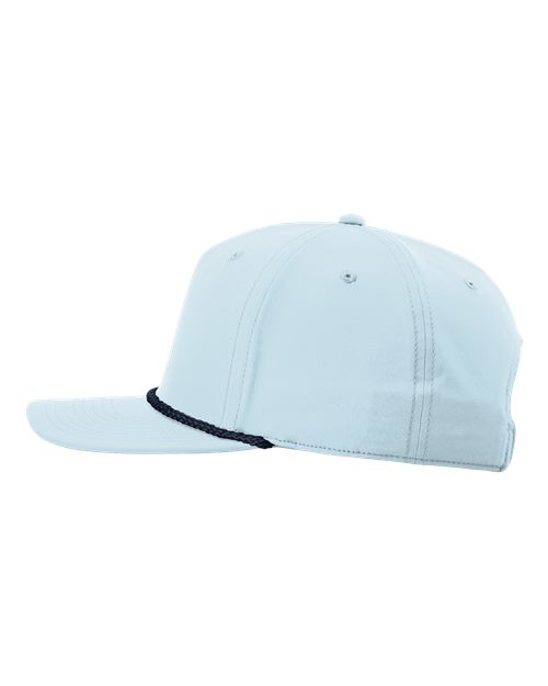 Richardson 258 Five-Panel Classic Rope Cap - Soft Blue/ Navy - side