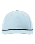 Richardson 258 Five-Panel Classic Rope Cap - Soft Blue/ Navy - front