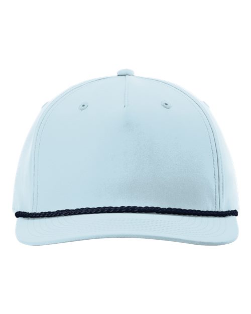 Richardson 258 Five-Panel Classic Rope Cap - Soft Blue/ Navy - front