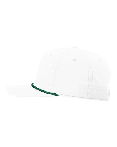 Richardson 258 Five-Panel Classic Rope Cap - White/ Kelly Green - side