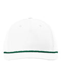 Richardson 258 Five-Panel Classic Rope Cap - White/ Kelly Green - front