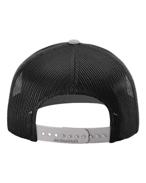 Richardson 112 Snapback Trucker Cap - Black/ Light Grey CMB - back