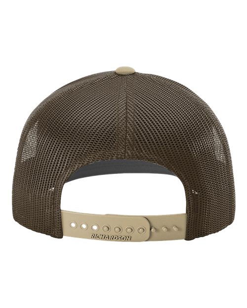 Richardson 112 Snapback Trucker Cap - Brown/ Khaki CMB - back