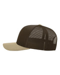 Richardson 112 Snapback Trucker Cap - Brown/ Khaki CMB - side