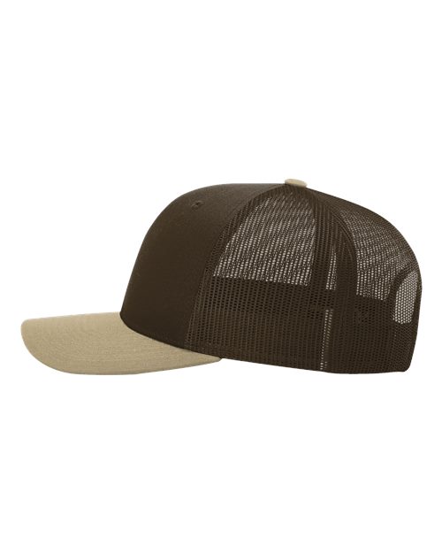 Richardson 112 Snapback Trucker Cap - Brown/ Khaki CMB - side