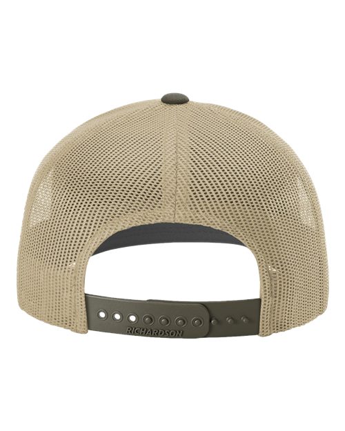 Richardson 112 Snapback Trucker Cap - Khaki/ Chocolate Chip CMB - back