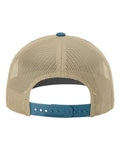 Richardson 112 Snapback Trucker Cap - Khaki/ Legion Blue CMB - back