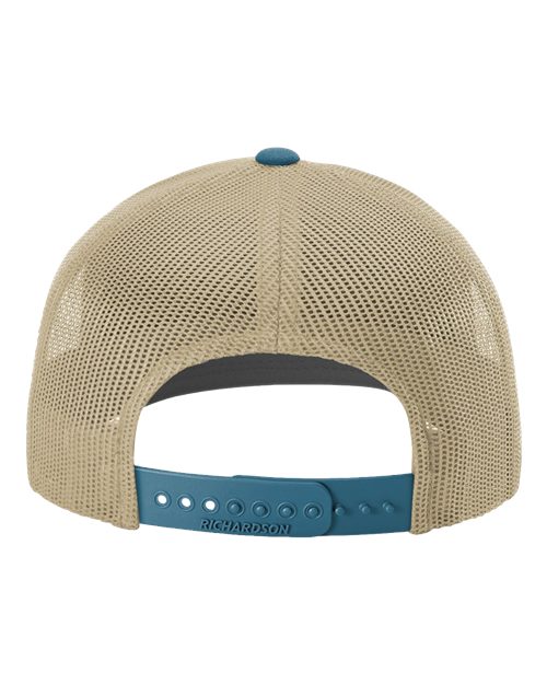 Richardson 112 Snapback Trucker Cap - Khaki/ Legion Blue CMB - back