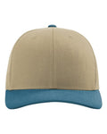 Richardson 112 Snapback Trucker Cap - Khaki/ Legion Blue CMB - front
