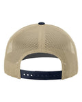 Richardson 112 Snapback Trucker Cap - Khaki/ Navy CMB - back