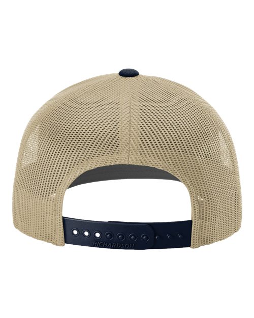 Richardson 112 Snapback Trucker Cap - Khaki/ Navy CMB - back