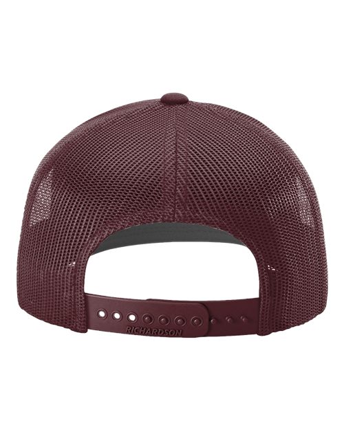 Richardson 112 Snapback Trucker Cap - Maroon - back