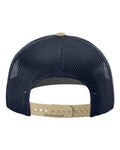 Richardson 112 Snapback Trucker Cap - Navy/ Khaki CMB - back