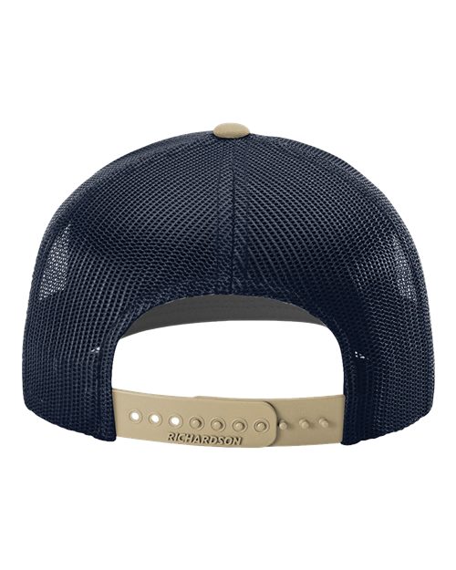Richardson 112 Snapback Trucker Cap - Navy/ Khaki CMB - back