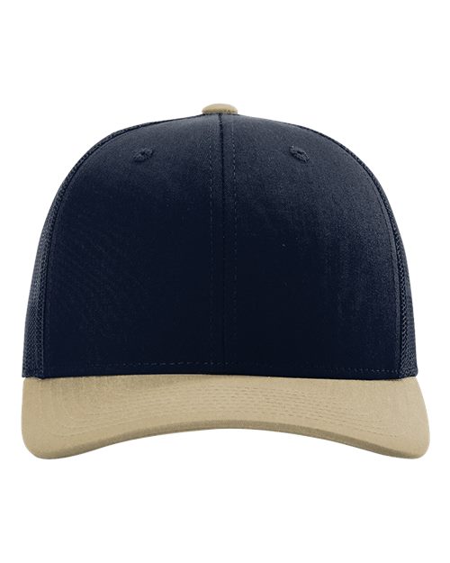 Richardson 112 Snapback Trucker Cap - Navy/ Khaki CMB - front