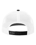 Richardson 112 Snapback Trucker Cap - White/ Black CMB - back
