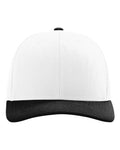 Richardson 112 Snapback Trucker Cap - White/ Black CMB - front