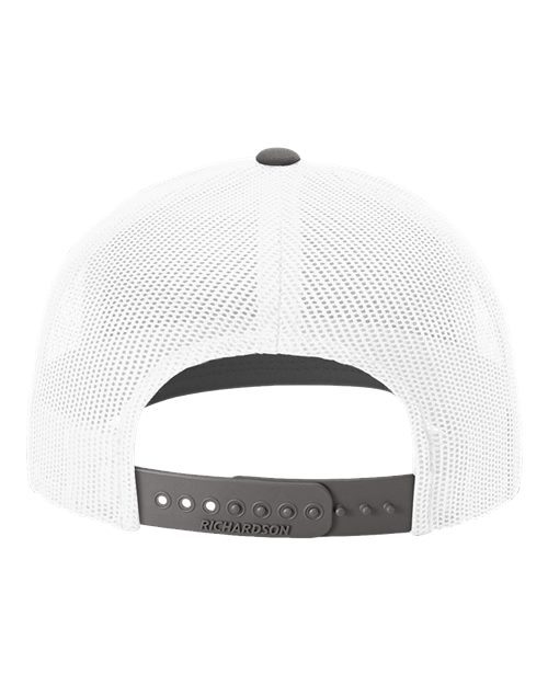Richardson 112 Snapback Trucker Cap - White/ Charcoal CMB - back