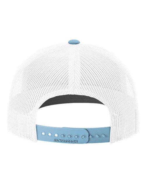 Richardson 112 Snapback Trucker Cap - White/ Columbia Blue CMB - back