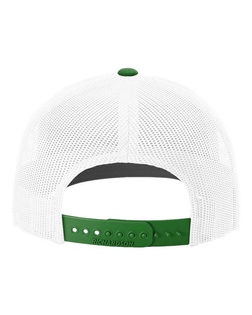 Richardson 112 Snapback Trucker Cap - White/ Kelly Green CMB - back