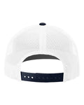 Richardson 112 Snapback Trucker Cap - White/ Navy CMB - back