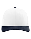 Richardson 112 Snapback Trucker Cap - White/ Navy CMB - front