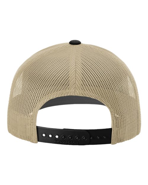 Richardson 112 Snapback Trucker Cap - Khaki/ Black CMB - back