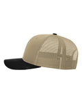 Richardson 112 Snapback Trucker Cap - Khaki/ Black CMB - side