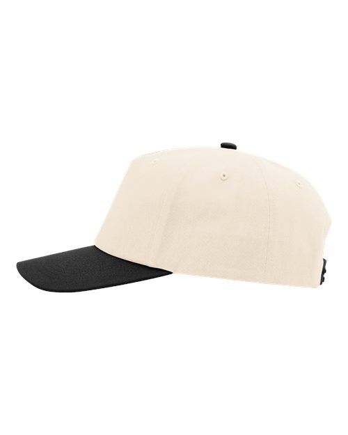 Richardson 356 Five-Panel Gramps Cap - Cream/ Black - side