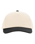 Richardson 356 Five-Panel Gramps Cap - Cream/ Black - front