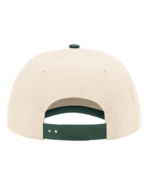 Richardson 356 Five-Panel Gramps Cap - Cream/ Dark Green - back