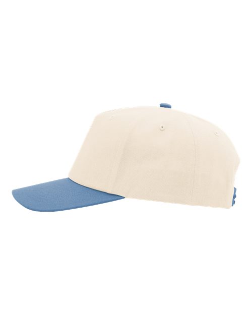 Richardson 356 Five-Panel Gramps Cap - Cream/ Light Denim - side