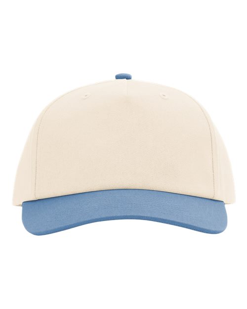 Richardson 356 Five-Panel Gramps Cap - Cream/ Light Denim - front