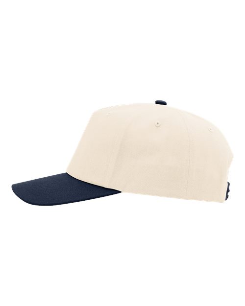 Richardson 356 Five-Panel Gramps Cap - Cream/ Navy - side