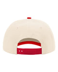 Richardson 356 Five-Panel Gramps Cap - Cream/ Red - back