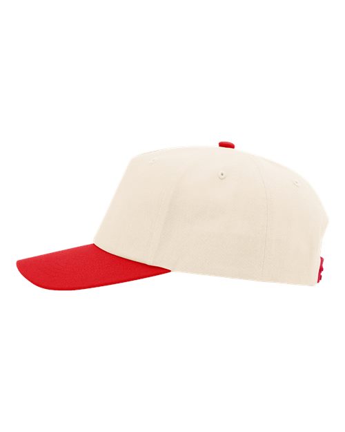 Richardson 356 Five-Panel Gramps Cap - Cream/ Red - side