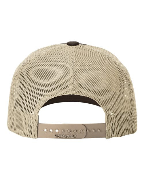 Richardson 112FPR Five-Panel Trucker Rope Cap - Brown/ Khaki/ Khaki - back