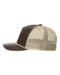 Richardson 112FPR Five-Panel Trucker Rope Cap - Brown/ Khaki/ Khaki - side