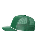 Richardson 112FPR Five-Panel Trucker Rope Cap - Kelly/ White - side