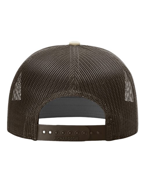 Richardson 168 Seven-Panel Trucker Cap - Pale Khaki/ Brown - back