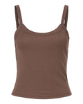 BELLA + CANVAS 1012 Women's Micro Rib Spaghetti Strap Tank - Solid Cocoa Blend - front