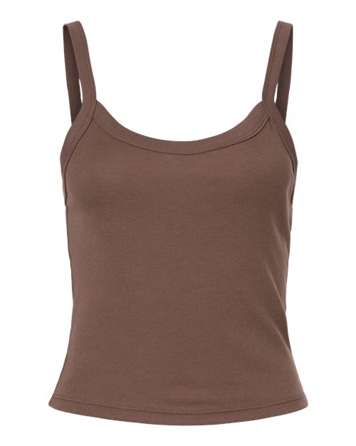 BELLA + CANVAS 1012 Women's Micro Rib Spaghetti Strap Tank - Solid Cocoa Blend - front