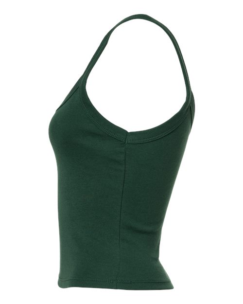 BELLA + CANVAS 1012 Women's Micro Rib Spaghetti Strap Tank - Solid Forest Blend - side